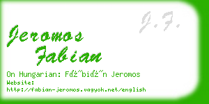 jeromos fabian business card